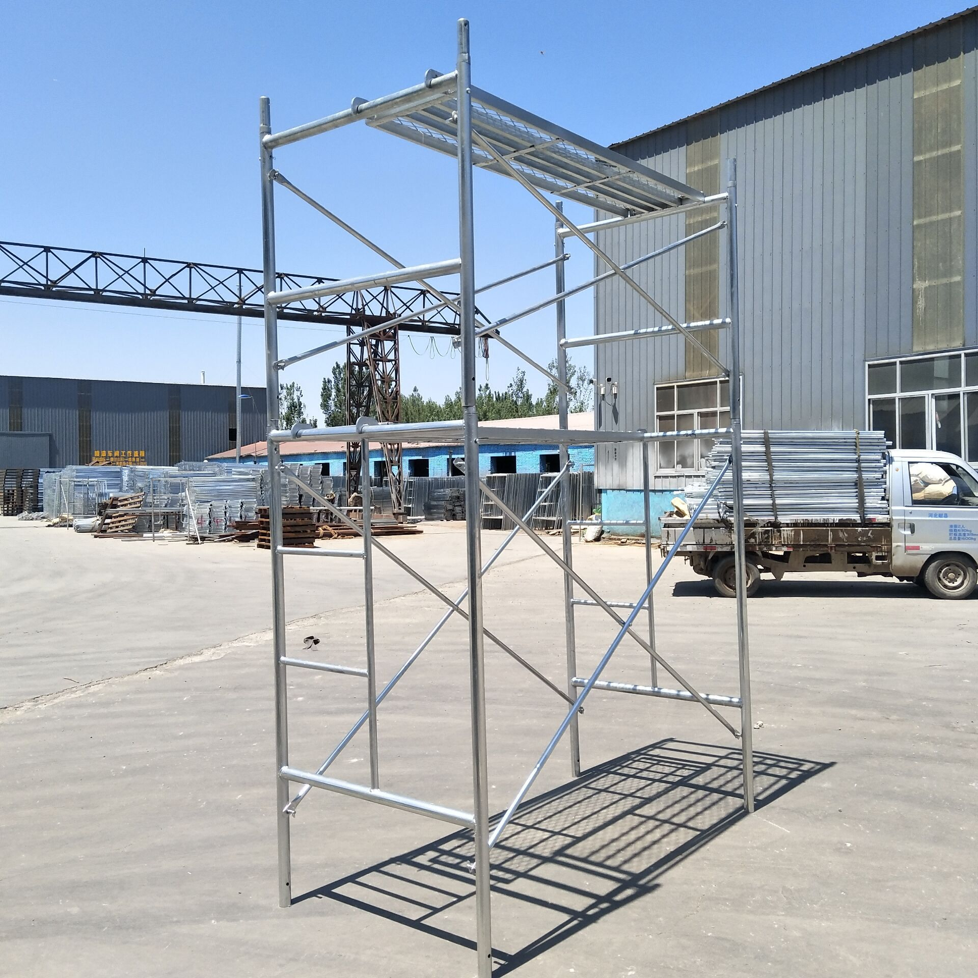 Scaffolding Manufacturer Q235 Steel H Frame Scaffolding Walk Through Stage Scaffold Building Construction Accessories