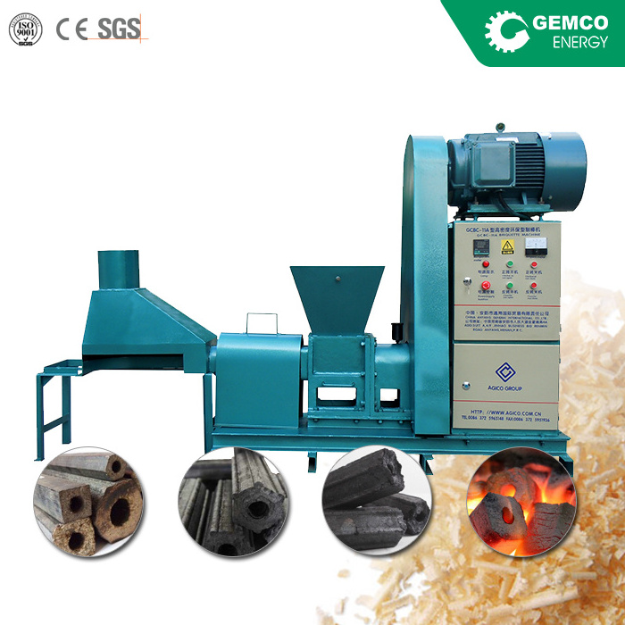 Mini biomass briquetting plant design bamboo coconut shell rice husk sawdust briquette charcoal making machine