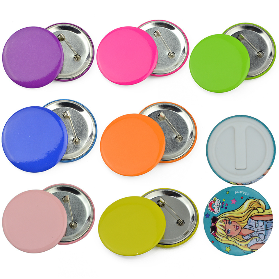 Custom Button Parts Round Tin Tinplate Badge 25mm 32mm 37mm 38mm 44mm 56mm 58mm Sublimation Blank Buttons Badge Pin