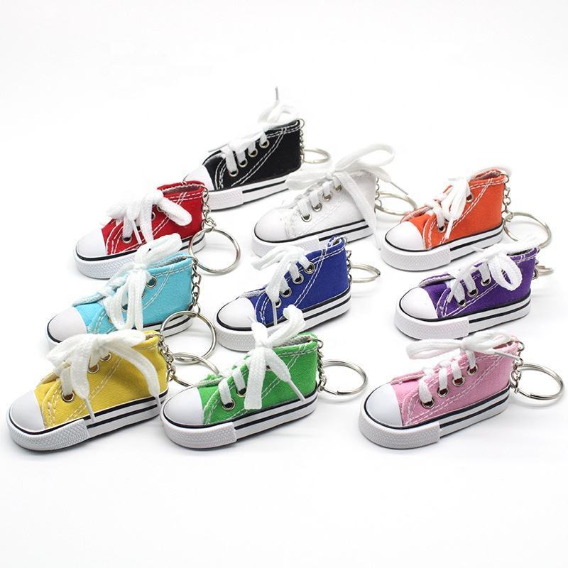 Gift Fashion Promotional Mini 3d Shoe Pvc Keychain Charms Custom Silicone 3d Sneaker Keychain