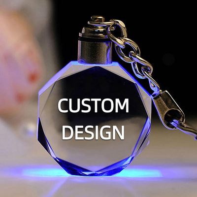 Cheap Custom Car Keychain 3d Laser Engraved Car Logo Keychain Led Light Crystal Keychain