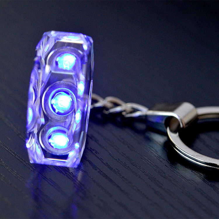 Cheap Custom Car Keychain 3d Laser Engraved Car Logo Keychain Led Light Crystal Keychain