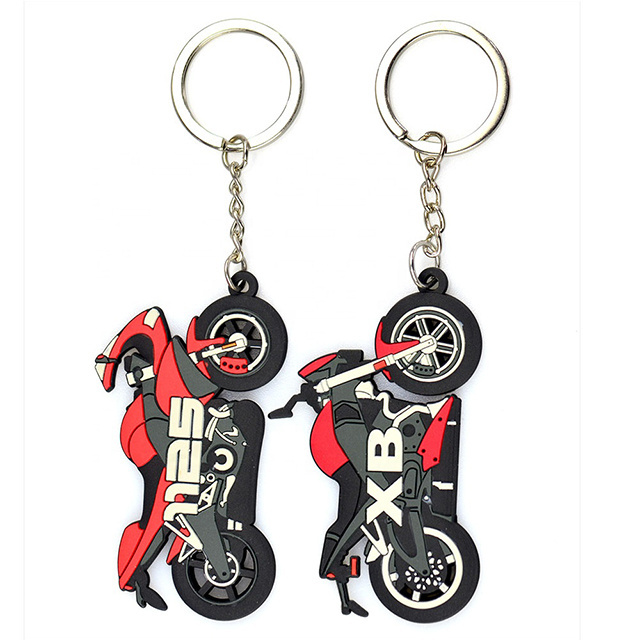 Wholesale Custom Key Ring New Design Mini Motorcycle Keychains Cartoon Key Holder For Men Boy Keys Bag Charms Accessories