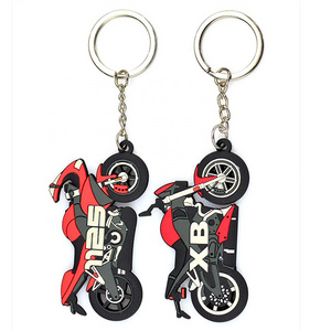 Wholesale Custom Key Ring New Design Mini Motorcycle Keychains Cartoon Key Holder For Men Boy Keys Bag Charms Accessories