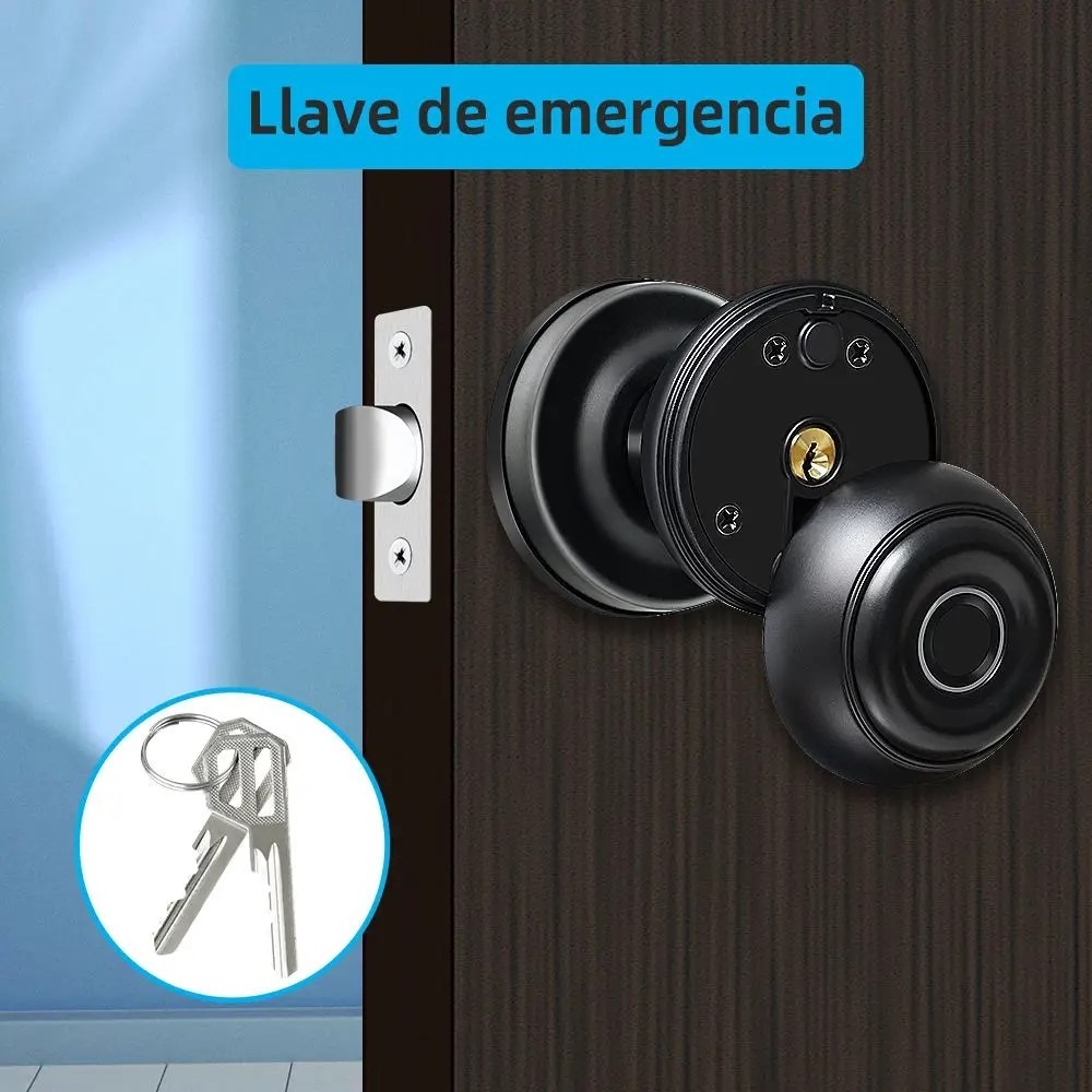 Aether Upgraded Easy Install Fingerprint Tuya App Key Unlocked Smart Knob Door Lock For Bedroom Office