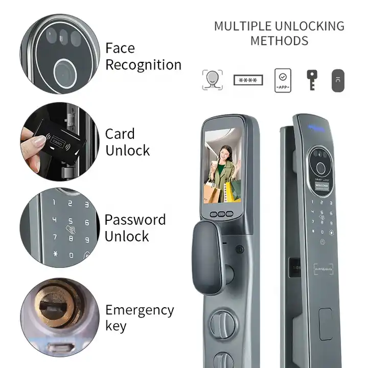 Zigbee 3D Face Recognition Door Lock Outdoor Digital Automatic Biometric Fingerprint Locks Keyless Remote Control Intelligent