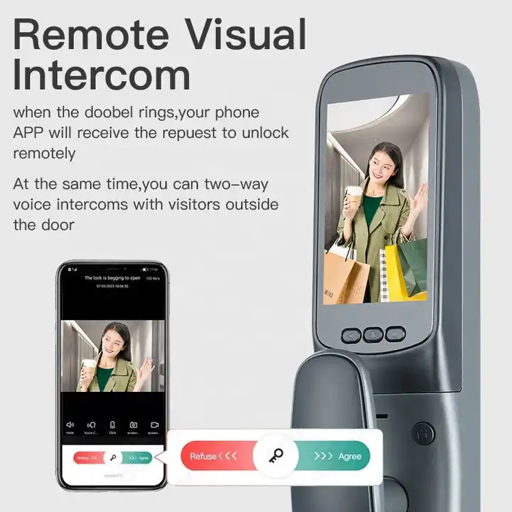 Zigbee 3D Face Recognition Door Lock Outdoor Digital Automatic Biometric Fingerprint Locks Keyless Remote Control Intelligent