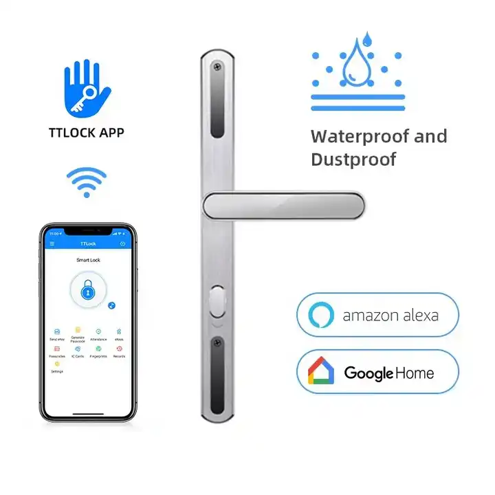 Aether Double Sided Fingerprint Waterproof Ultra Narrow Tuya Ttlock Smart Broken Bridge Aluminum Door Lock