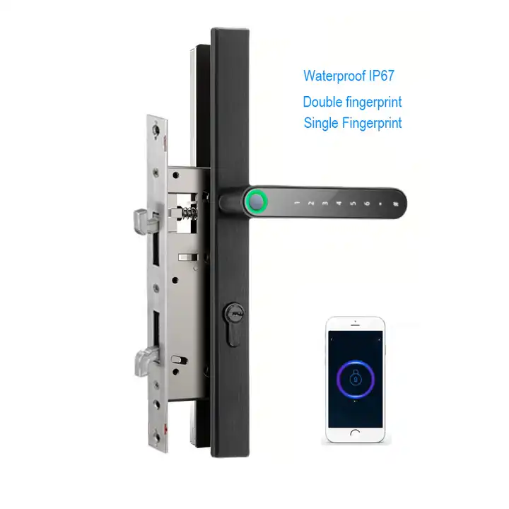 Aether Double Sided Fingerprint Waterproof Ultra Narrow Tuya Ttlock Smart Broken Bridge Aluminum Door Lock