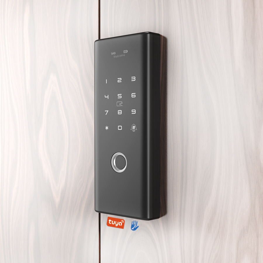 Aether Wireless Tuya TTlock App Smart Digital Lock Rfid Card Fingerprint Sliding Glass Door Smart Lock