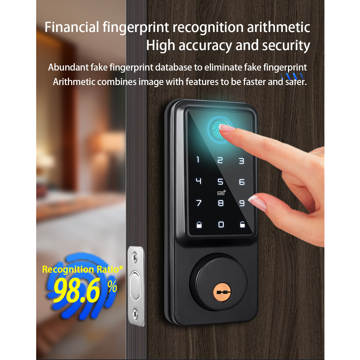 TT Lock Tuya WIFI Controlled Digital Automatic Smart Biometric Fingerprint Deadbolt Electric Bolt Door Lock