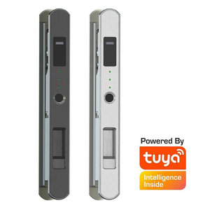 Aether TP007 Smart Sliding Door Lock High Security Tuya Bluetooth Fingerprint Smart Glass Lock Super Slim Door Lock