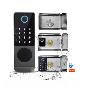 Factory Price Outdoor Waterproof Double Sided Electric Smart Rim Door Fingerprint Lock