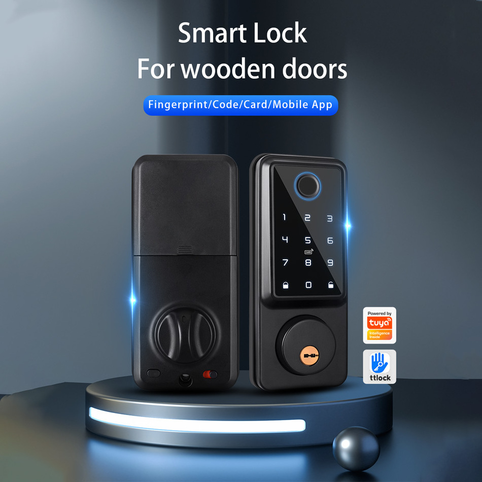 Waterproof Smart Lock WIFI APP Smart Door Lock Aluminum Fingerprint Inside Digital Handle Keyless Tuya Smart Lock