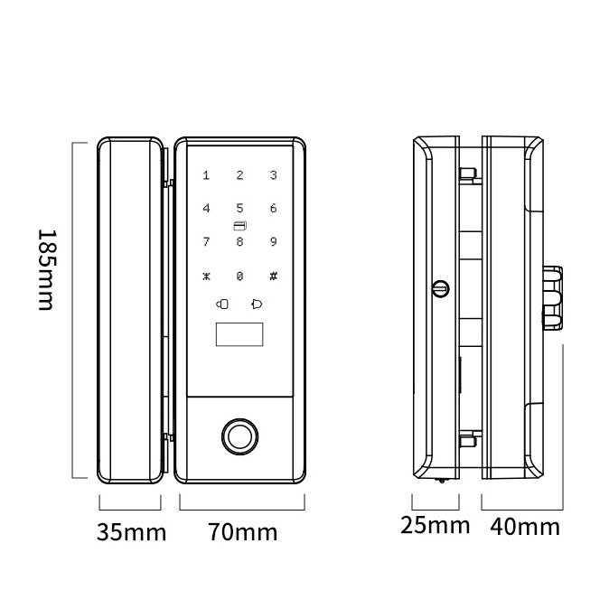 Smart Lock Sliding Glass Door Smart Lock For Glass Door Tuya TTLock Keyless Entry Door Lock Digital Sliding