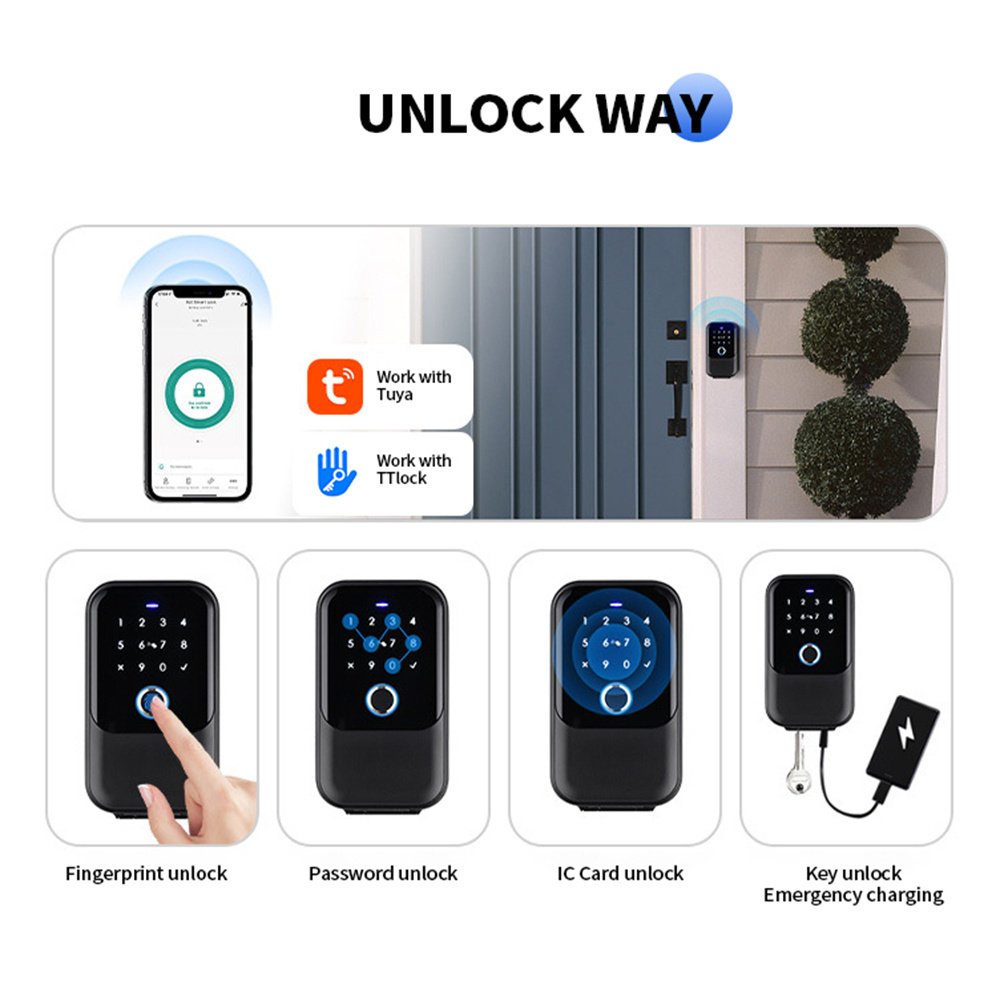 New Design Waterproof digital Safe Smart Tuya wifi TTlock ble App Key fingerprint lock Box