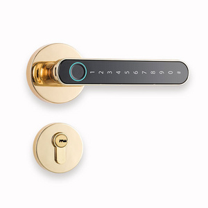 Smart Lever Lock Deadbolt Tuya Wifi Ble Fingerprint Code Key Bedroom Lock With Handle