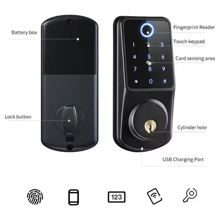 Smart Door Lock For Home Hotel Apartment Lock Door Wifi Ttlock Tuya Smart Door Lock Deadbolt