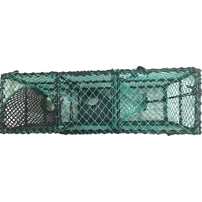 Crab Cage Boating Rocking Sea Foldable Fishing Net Trap Coated Wire Mesh Crab Lobster Pot Fishing Accessories Crab Pot