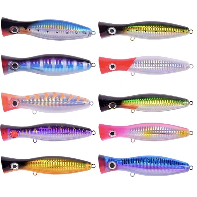 OEM Fishing Lures Topwater Trolling Popper Lures 3D Fish Eyes Hard Popper Fishing Baits Jigging Lures Fishing Accessories