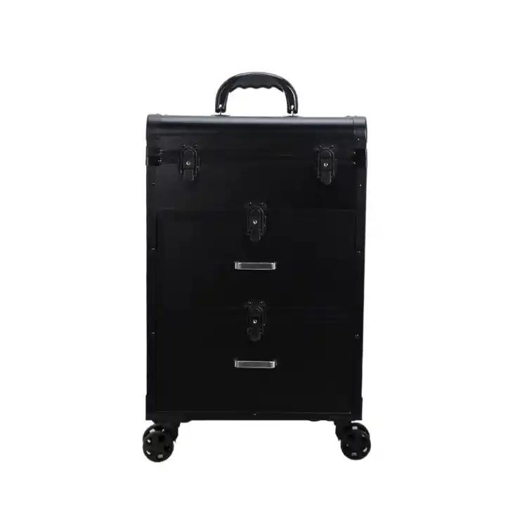 Professional Large Travel Capacity Makeup Artist Organizer Makeup Train Case with Wheels