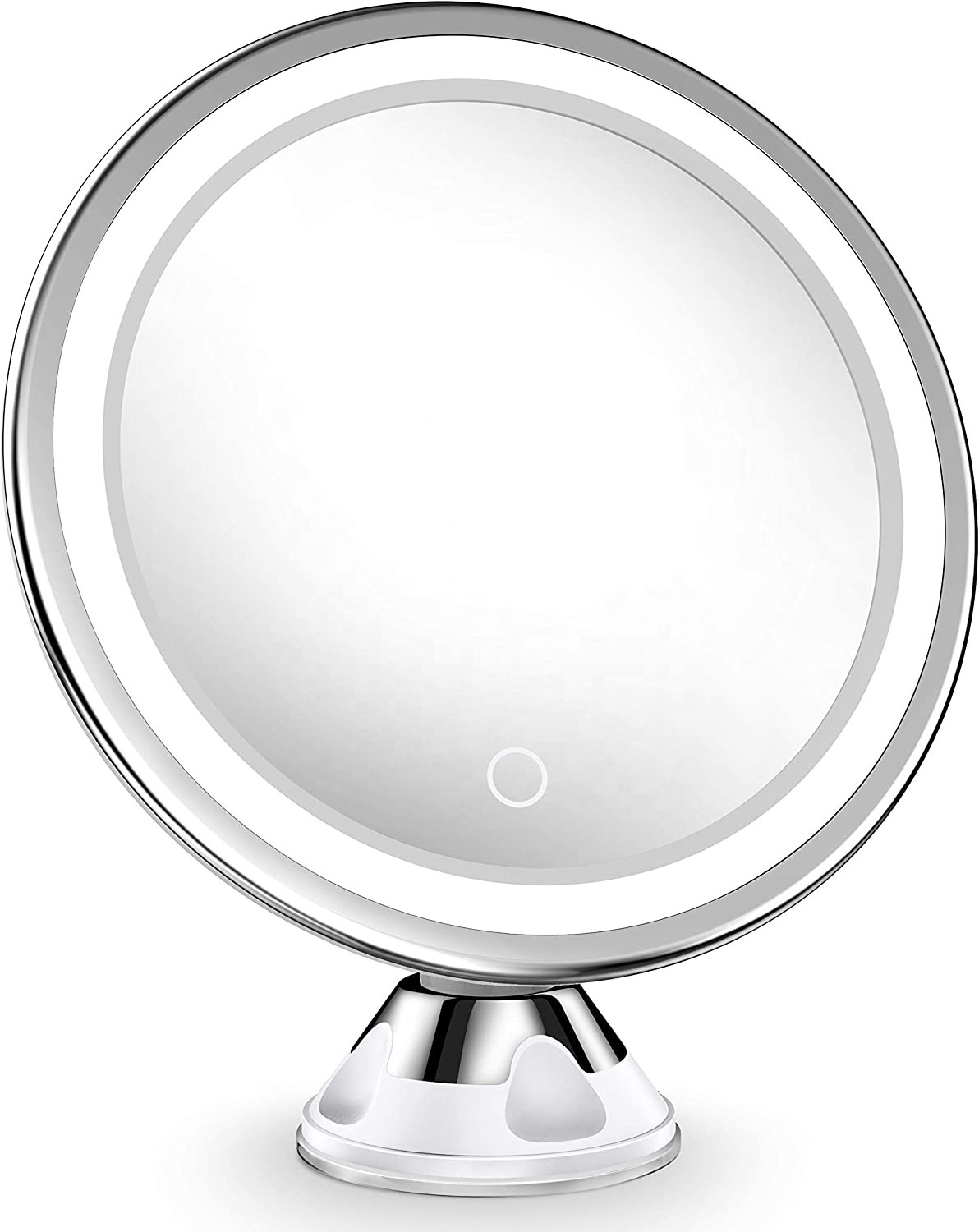 10x Magnifying Lighted Makeup Mirror with Touch Control LED Lights, 360 Degree Rotating,  Portable Magnifying Mirror