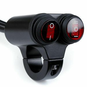 Waterproof 7/8" 22mm Motorcycle Handlebar Control Switches Mount Headlight Hazard Brake Fog Light ON Off Switch Button