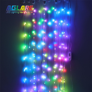 App Control Christmas Smart Rgb Pixel Addressable Curtain  Led Fairy Smart Curtain Lights