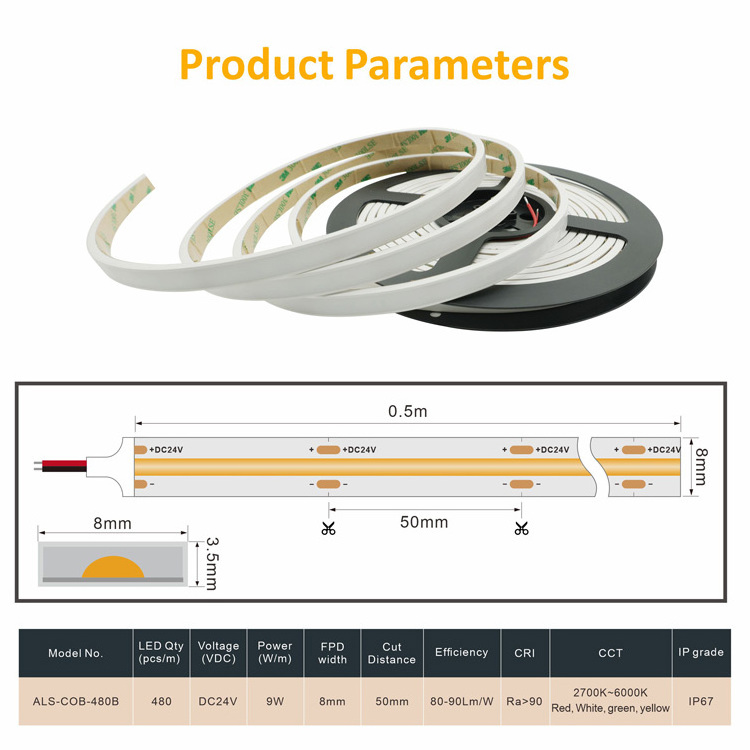 Fast Delivery Dropshipping 24V IP68 COB Smart Strip Light 5050 Led Strip APP Wifi Remote Controlled Flexibility Strip Light