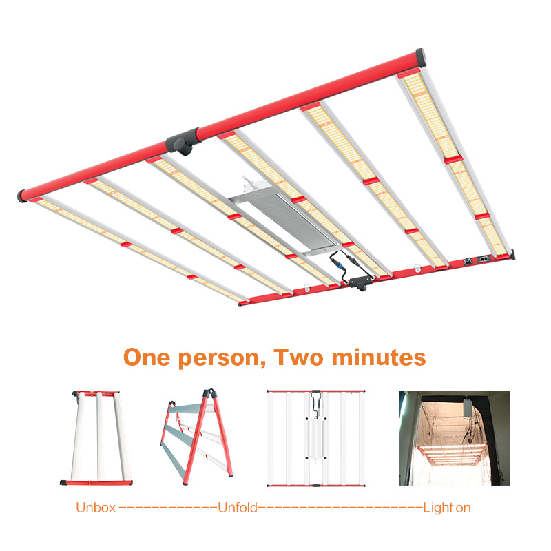 AGLEX LM301B Folding 8 Bar Plant Light Dimmer Full Spectrum 800w 1000w Grow Light for Grow Tent Greenhouse