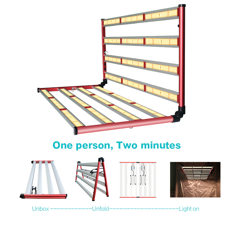 AGLEX LM301B Folding 8 Bar Plant Light Dimmer Full Spectrum 800w 1000w Grow Light for Grow Tent Greenhouse