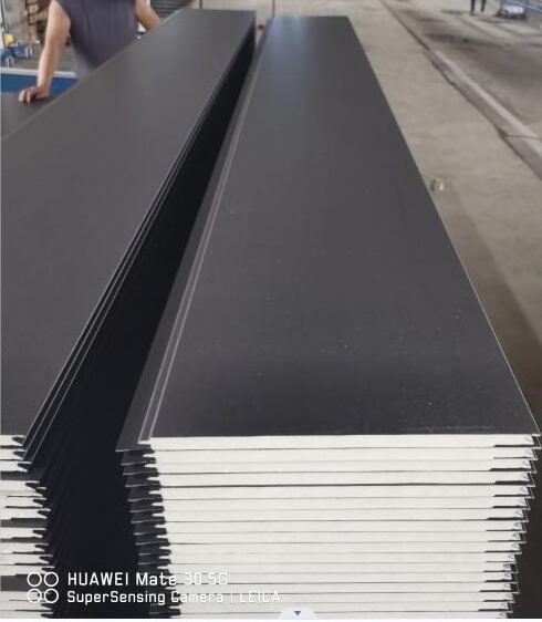 12mm Flat Pattern PU sandwich panel interior exterior insulating exterior metal wall panel