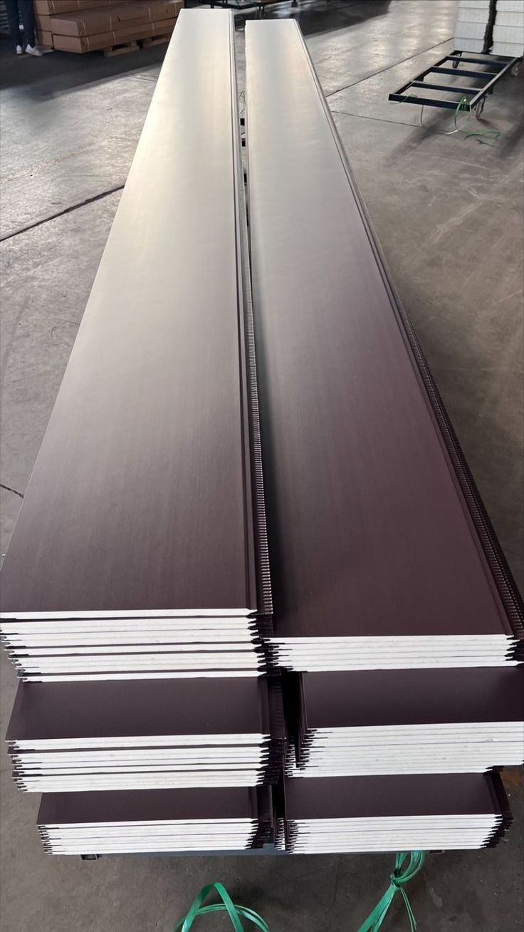 12mm Flat Pattern PU sandwich panel interior exterior insulating exterior metal wall panel