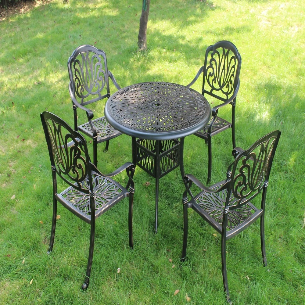 Outdoor Patio metal Garden Furniture Table and Chairs Sets Cast Aluminum Garden Furniture