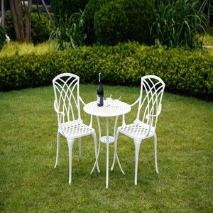 White cast aluminum furniture Antique Outdoor Furniture Chairs and Table Bistro Patio Garden Sets