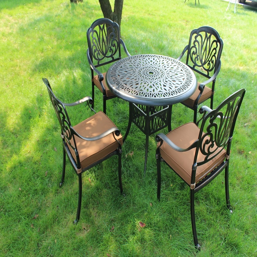 Outdoor Patio metal Garden Furniture Table and Chairs Sets Cast Aluminum Garden Furniture