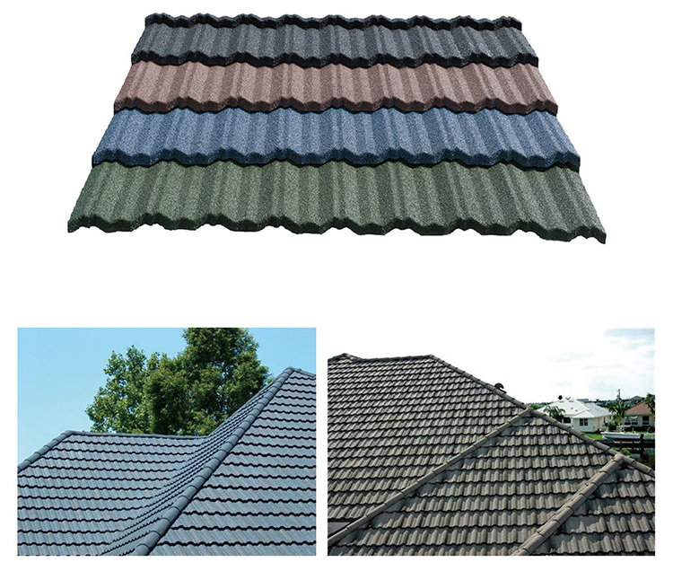 Metal roofing sheets prices high quality 0.4 0.5 mm stone coated metal roof tiles zinc roof tile