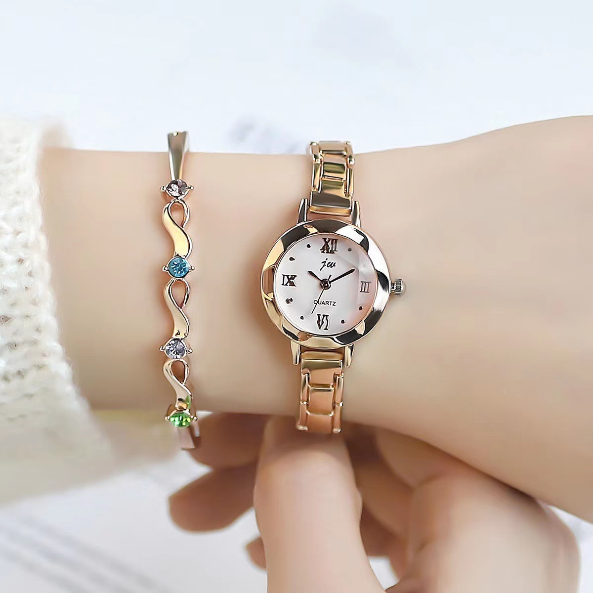 Women Quartz watch Mesh Belt Ladies Watch Gold Plated Big Thin Dial Dress Wrist Watch Reloj Mujer