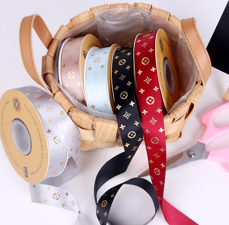 luxury grosgrain ribbon roll wholesale personalized decorating gift flower packaging satin ribbon