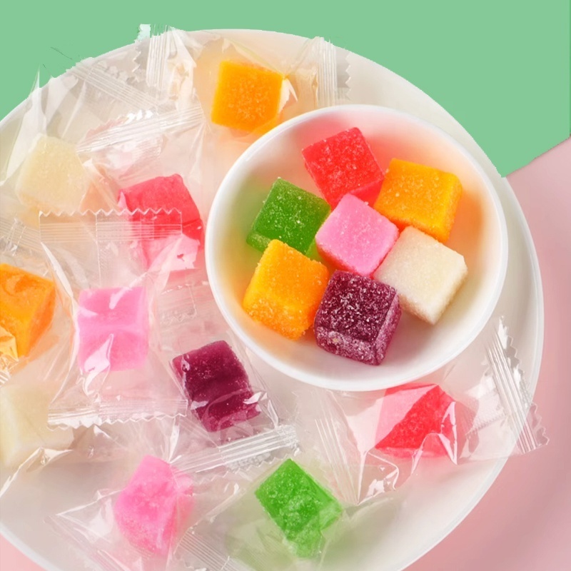 Delicious cube Jelly fruity candy gummy candy customize mango gummy candy