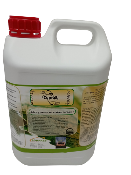 AGRARES CUPRAS Spanish bio fertilizer against plant pathogenic fungi with no residues EC fertilizer with fungicide effect