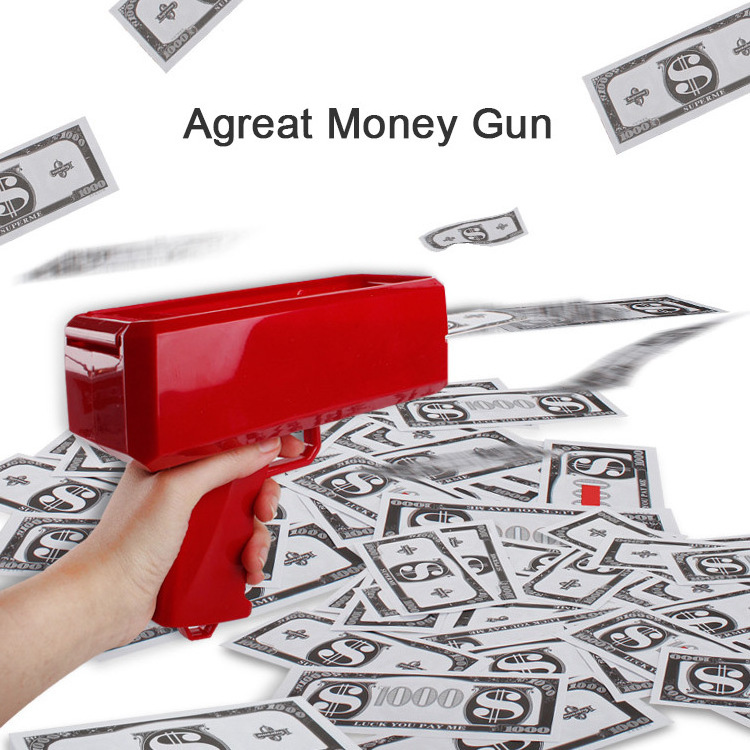 2021 Agreat Creative Clear Available Gold Black Color Super Toy Spray Cash Box Shoot Money Gun