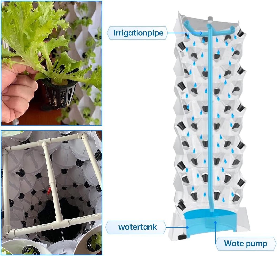 Pineapple Planting Greenhouse Home Use Indoor Aeroponic Hydroponic Garden Vertical Tower System For Grow Vegetable With Light