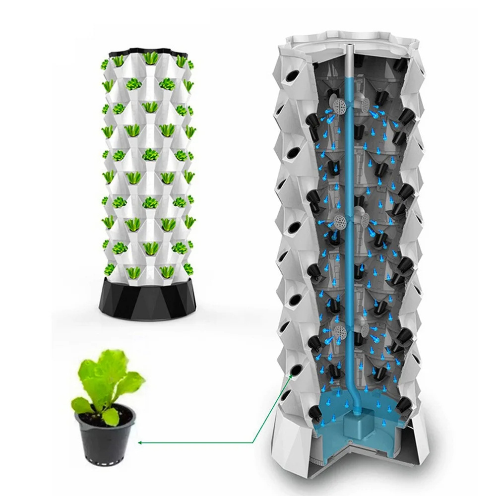 Pineapple Planting Greenhouse Home Use Indoor Aeroponic Hydroponic Garden Vertical Tower System For Grow Vegetable With Light