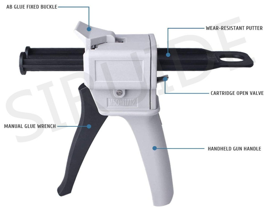 Manual cartridge dispenser gun 50 ml dispensing gun kit for sale