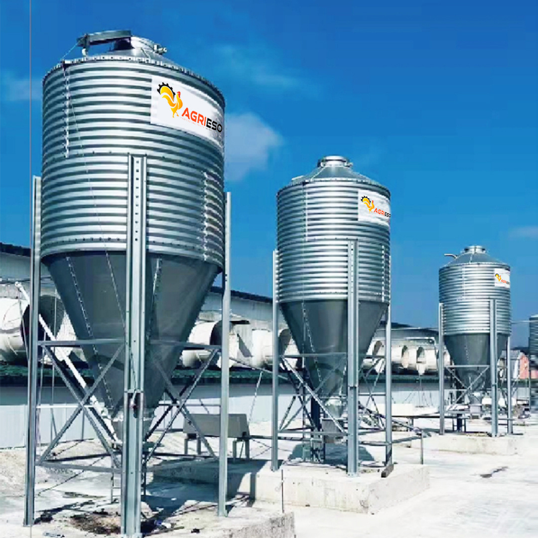 Top Quality Galvanized Steel Grain Feed Silo For Poultry Farm Agrieso