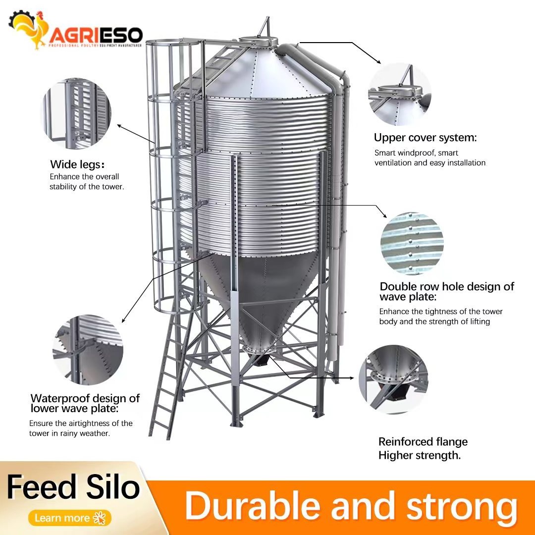 Roxell Feed Silo Storage Bin For Poultry Chicken Farm