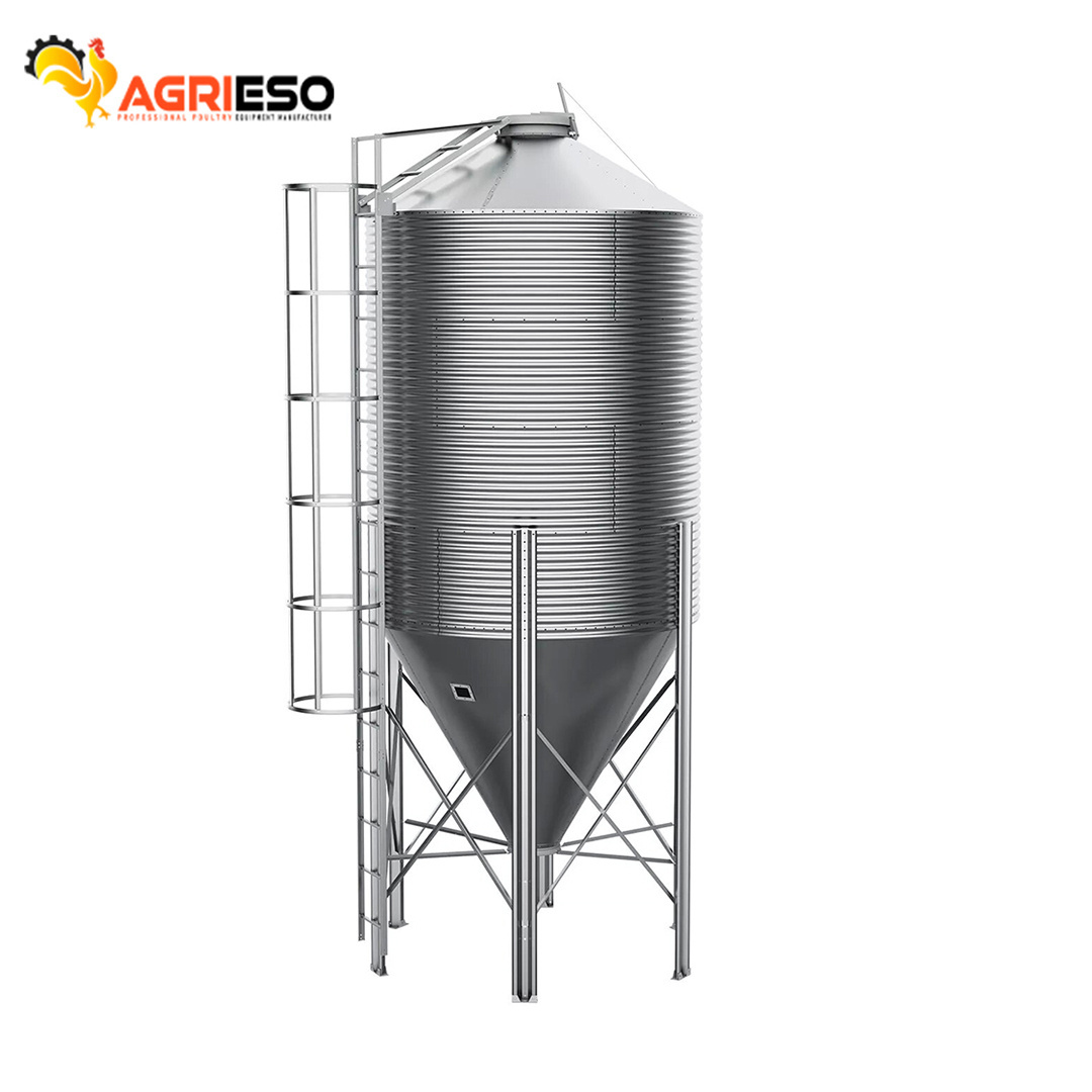 Top Quality Galvanized Steel Grain Feed Silo For Poultry Farm Agrieso