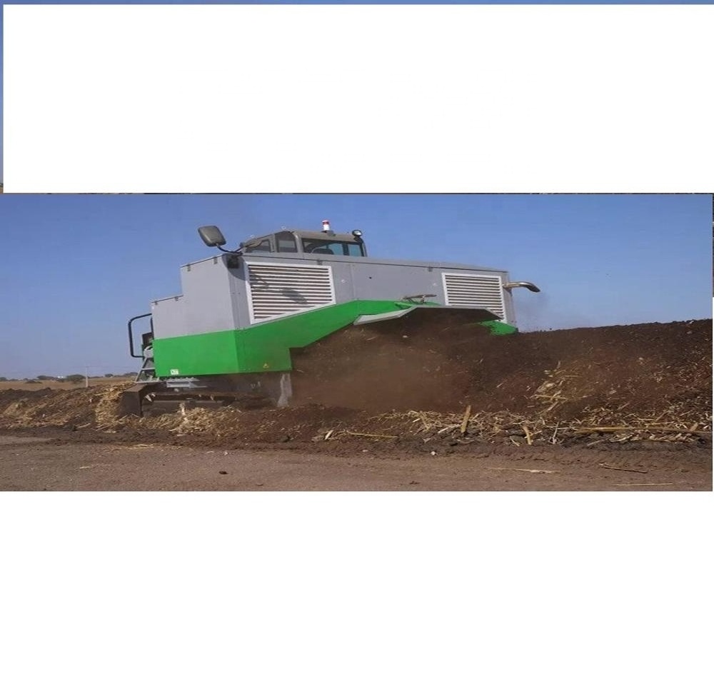 heavy duty hydraulic self-propelled mobile crawler compost turner organic Fertilizer compost Windrow Turner with air conditioner