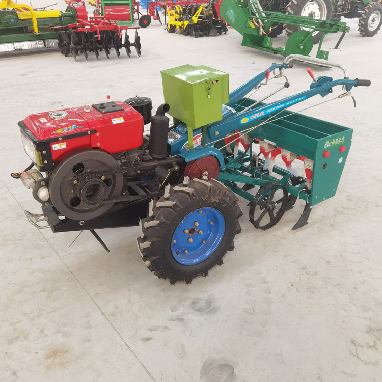 Farm china diesel power tiller two wheel hand walking tractors with wheat seeder planter